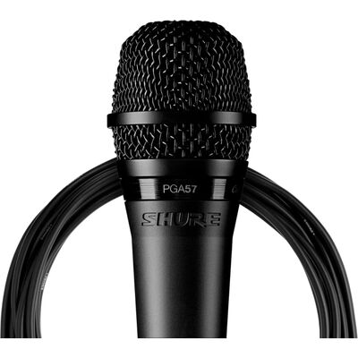 Инструментальный микрофон Shure PGA57-XLR, Цвет: Black, Вариант установки: Микрофонная стойка, Кабель: XLR-XLR
