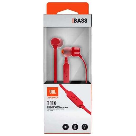 Наушники JBL T110 Red, Цвет: Red, изображение 4