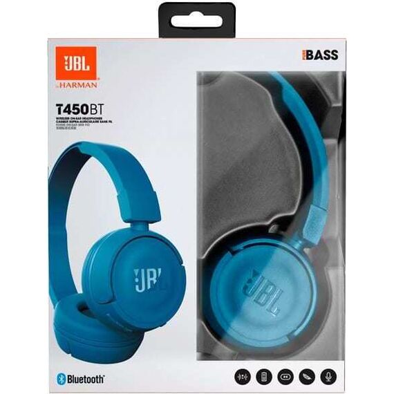 Наушники JBL T450BT Blue, Цвет: Blue, изображение 4