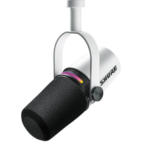 Микрофон для подкаста Shure MV7+ White, Цвет: White, Тип подставки: Нет